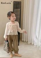 criscky toddler kids girls summer clothes outfit sets baby pleated tops wide leg pants suits for girls child clothing sets