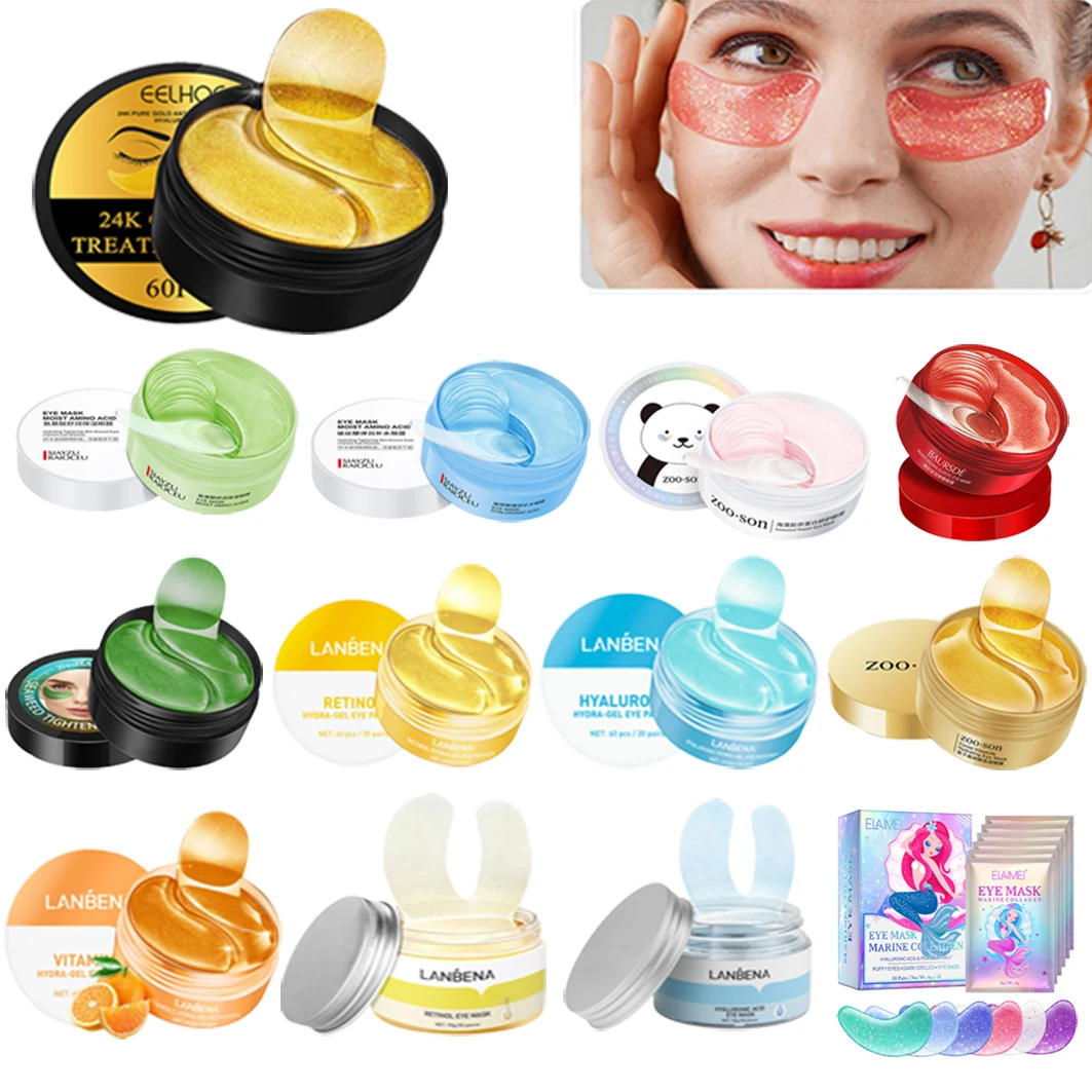

36/60pcs 24K Gold Collagen Eye Mask Remove Eyebag Anti Aging Moisturizing Eye Fine Lines Patch Face Skin Care for Women Men