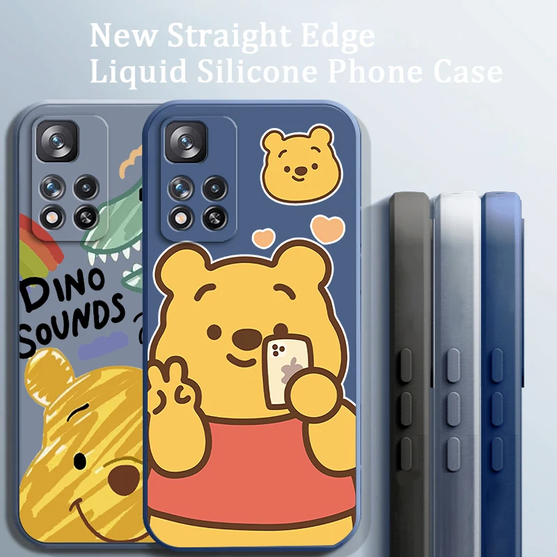 

Winnie the Pooh Disney Cute Liquid Rope TPU Funda Phone Case For Xiaomi Redmi Note 11 11S 11T 10S 10 9S 9T 9 8T 8 Pro Plus 5G