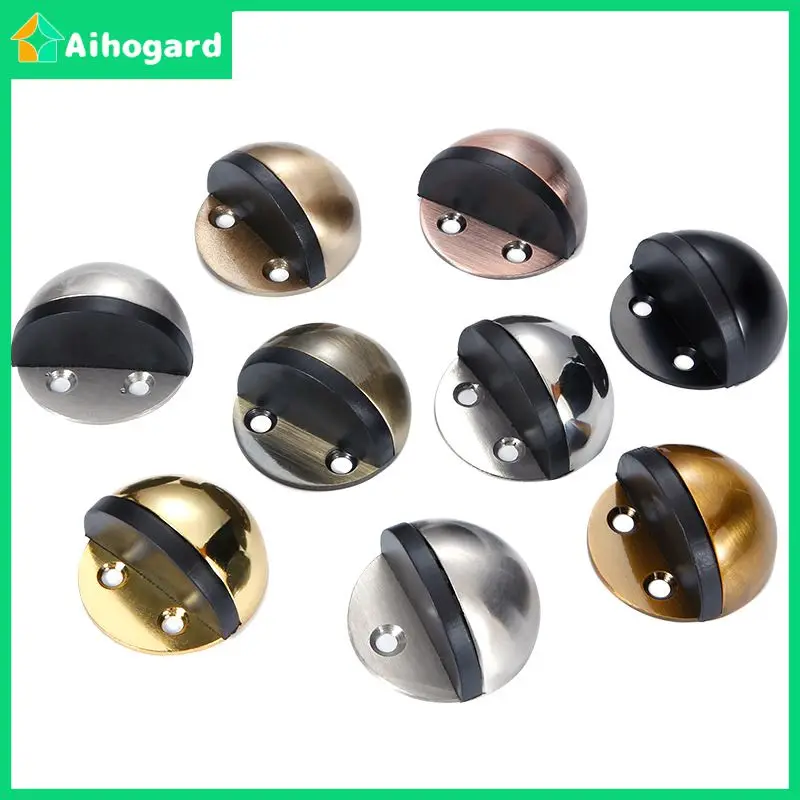 

Stainless Steel Non Punching Sticker Rubber Door Stopper Door Holders Catch Floor Mounted Nail-free Door Stops
