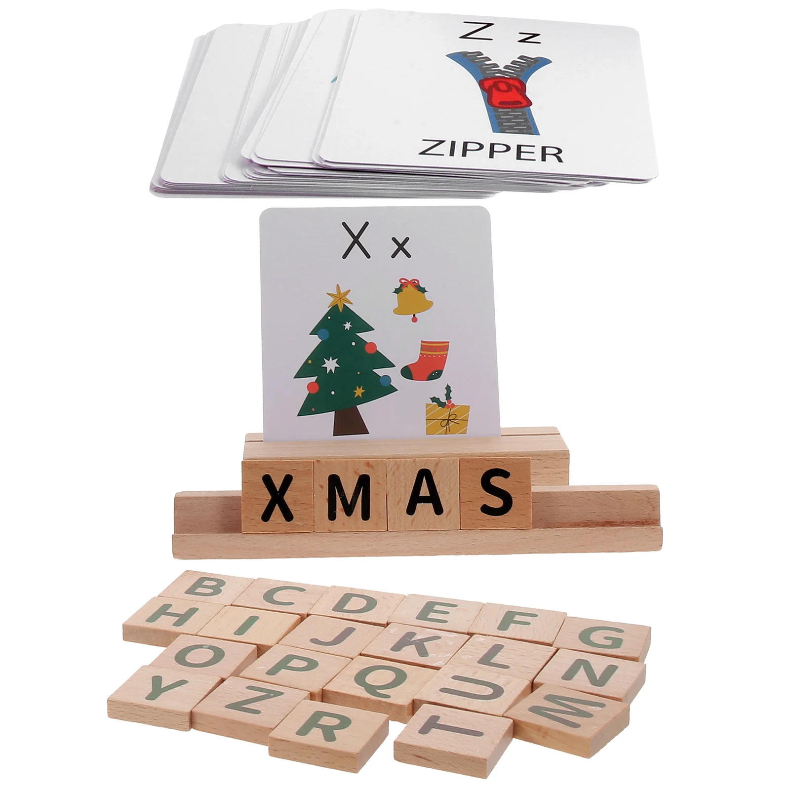 

Educational Toys For Kids Tool Alphabet Puzzle English Cognition Words Spell Blocks Wooden Education