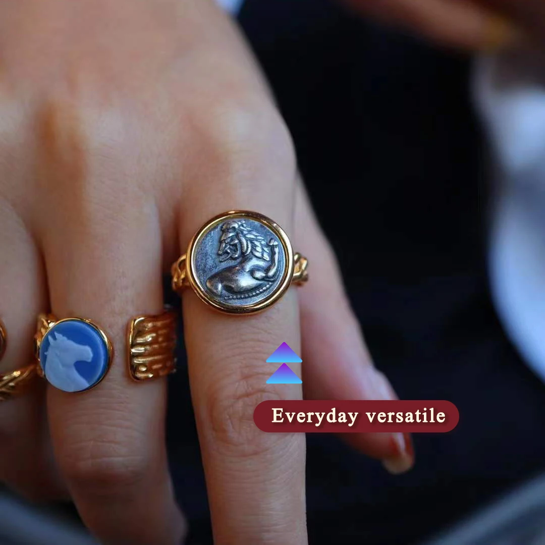 

Fashion Show New Retro Copy Ancient Greek Silver Lion Ring Women's Jewelry Party Gift Wedding Gift