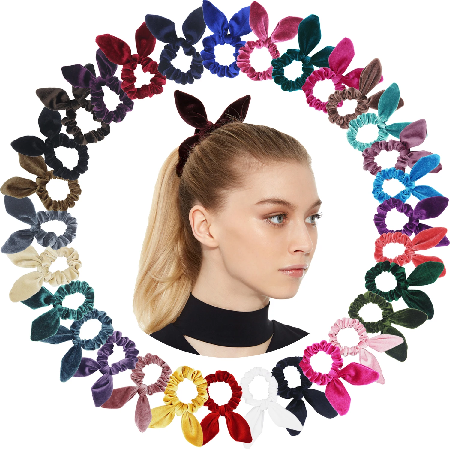 1 шт. милые Бархатные эластичные повязки для волос с ушками кролика повязка