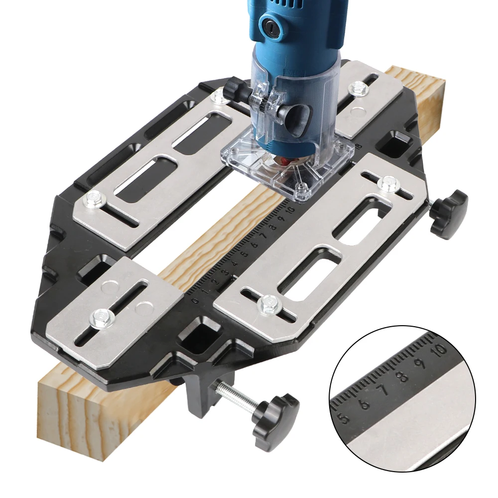 

NICEYARD Positioning Slotter Wood Door Hinge Hole Opener Lock Guide Plate Locator Woodworking Hidden Gate Slotting with Spanner