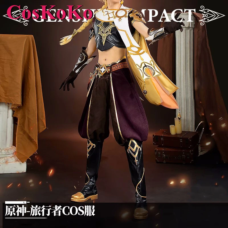 

CosKoKo Aether Cosplay Costume Hot Game Genshin Impact Traveller Handsome Combat Uniform Men Halloween Party Role Play Clothing