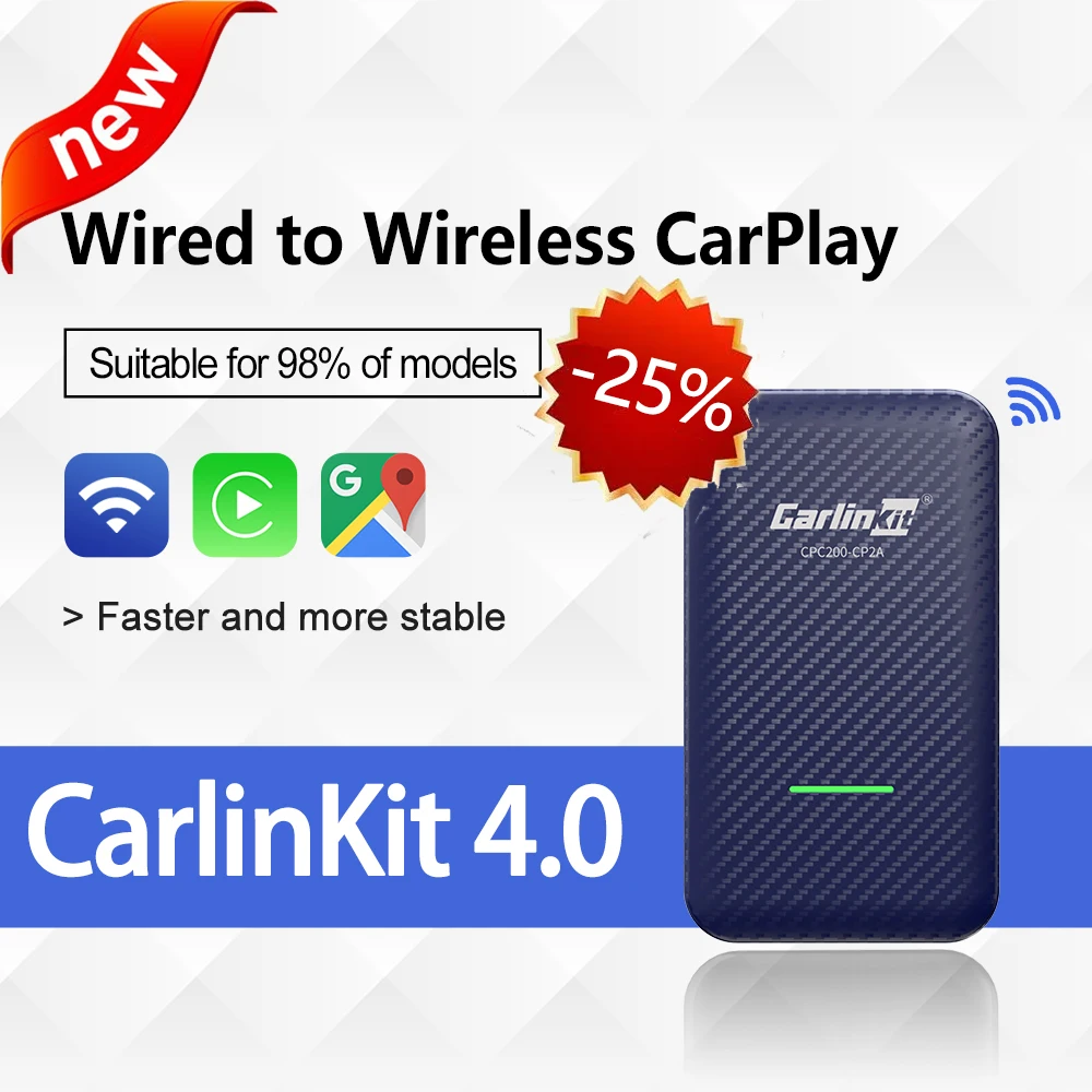 

CarlinKit 4,0/3,0 CarPlay беспроводной ключ-активатор для проводного и беспроводного адаптера CarPlay IOS 16 Автомобильный ключ автомобильный мультимедийн...