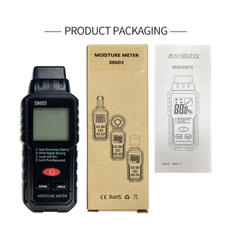 

Измеритель влажности бумаги, прибор для измерения влажности древесины, с ЖК-дисплеем и подсветкой