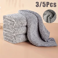 35pcs bamboo charcoal dishcloth microfiber kitchen towel napkin soft dish cloth absorbent non stick cleaning cloth rags