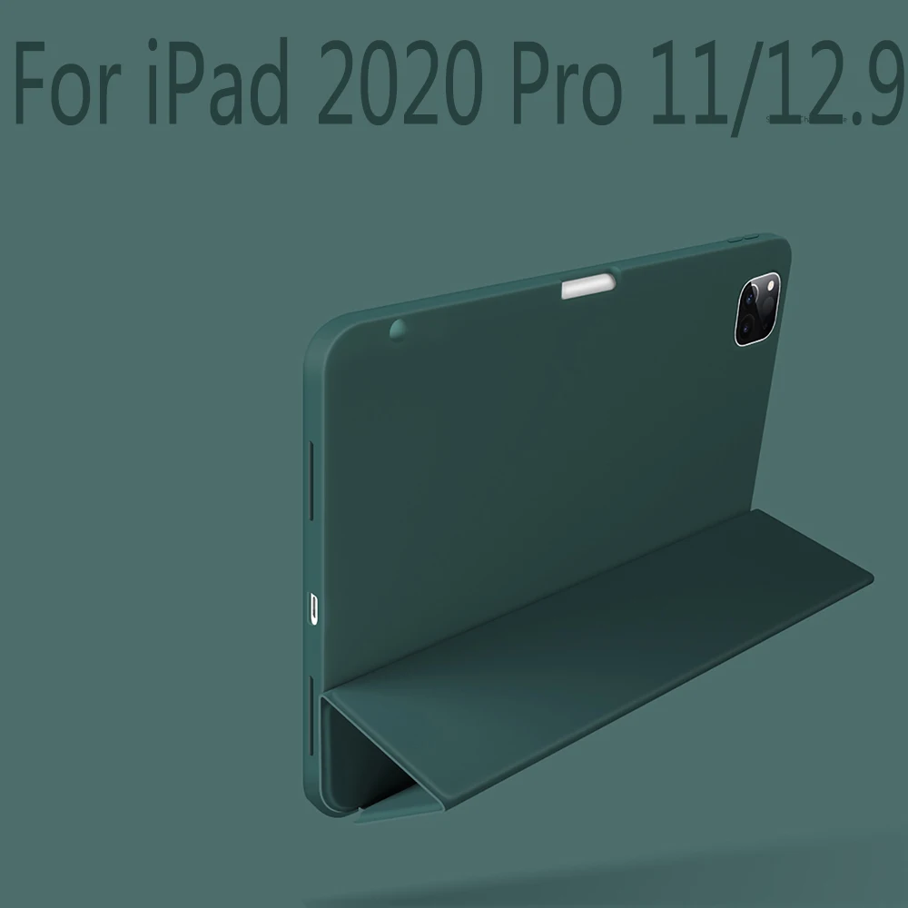 

For iPad M1 Pro 11 2021 Case With Pen slot case Trifold Stand Funda For iPad M1 Pro 12.9 Case 2020 Pro 12.9 Cover for Pro11 2nd