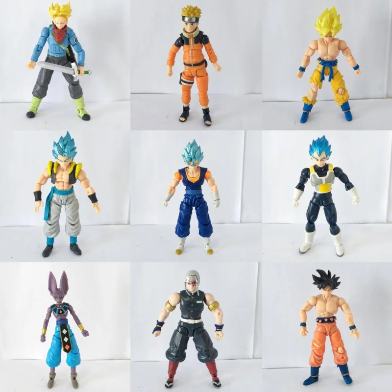 Фото Подлинная Bandai Dragon Ball Super Saiyan Vegeta Wukong Tranks без аксессуаров, свободная 5-дюймовая кукла в подарок №1