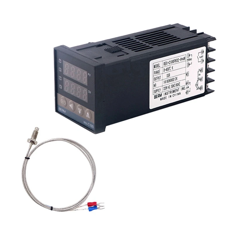 

REX-C100 Digital Temperature Controller Thermostat Relay Output + K Type Thermocouple Sensor 48 X 48