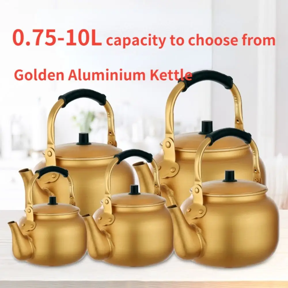 

Емкость аксессуары для чайника 0,75-4L, чайник для кухни, золотой бытовой большой алюминиевый чайник для кофе, уличный портативный чайник