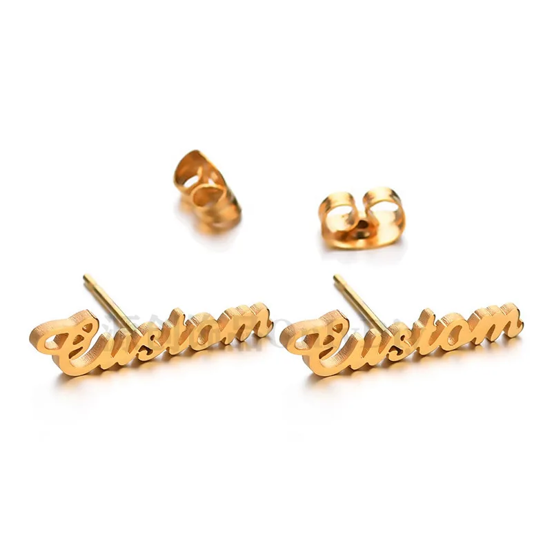 Stainless Steel Letter Pendant Custom Name Necklace Bracelet Earrings for Women Men New in Personalised DIY Initial Jewelry Gift