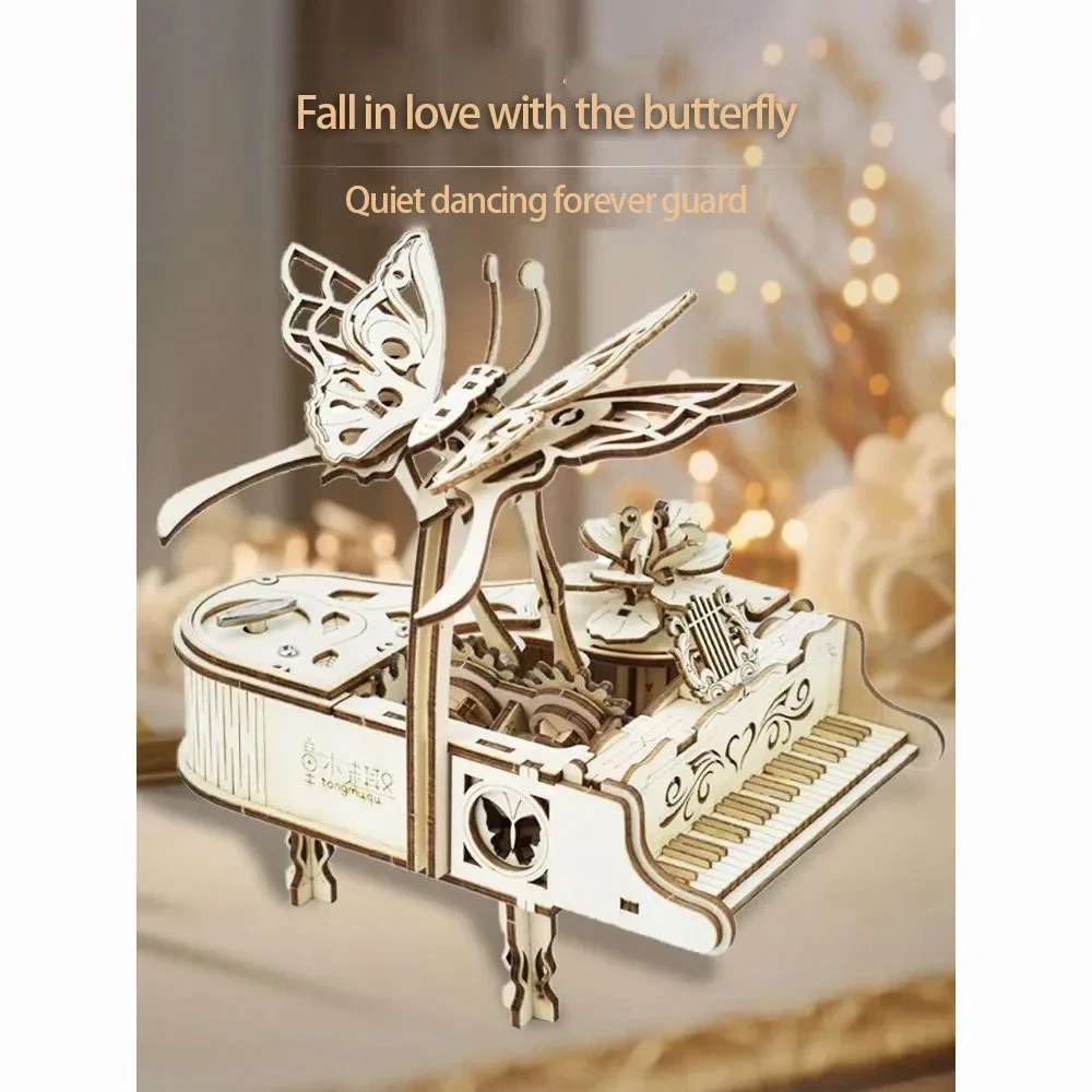 Ручное фортепиано музыкальная бабочка танец деревянная сборная модель 3d стерео