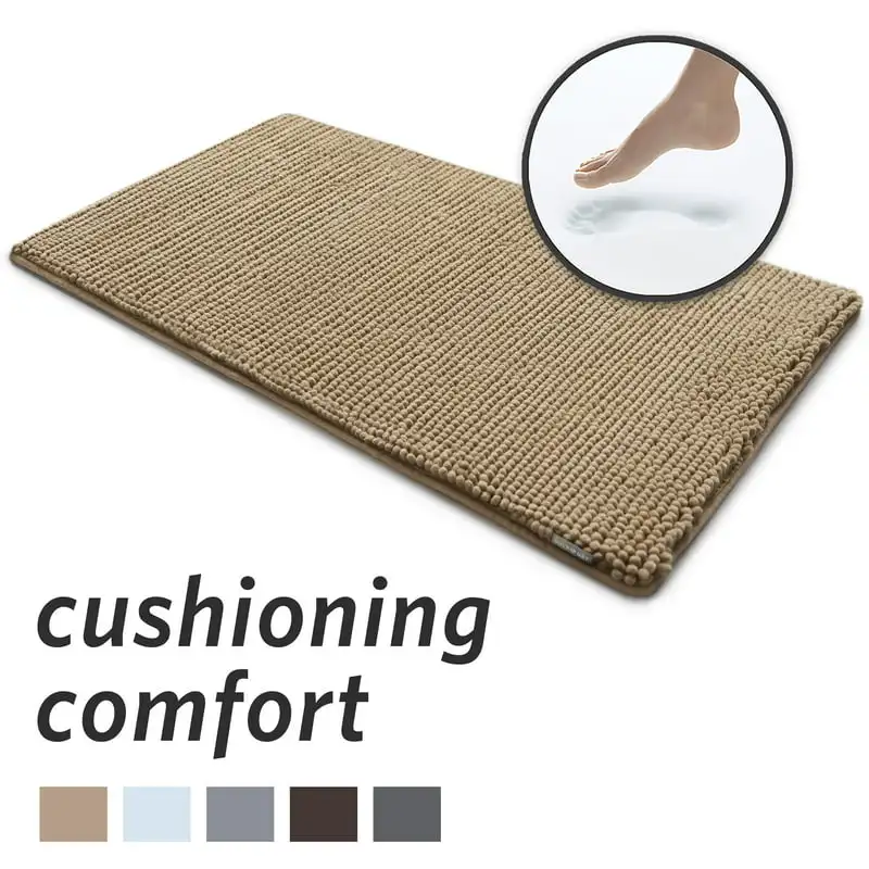 

Absorbent Charcoal Infused Memory Foam Bath Mat 20x34", Linen