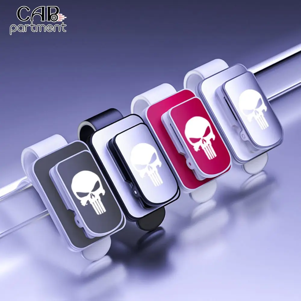 

Double Sunglasses Clip Card Holder Creative Auto Sun Visor Glasses Holder Auto Fastener Clip Long-toothed Skull