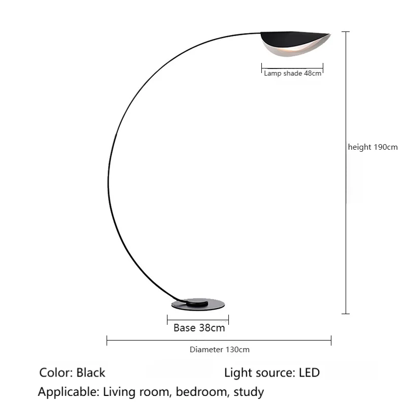 

Черный дуговой торшер Parabola, светодиодный американский промышленный светильник для спальни, гостиной, украшения, стоячие угловые светильники для дивана