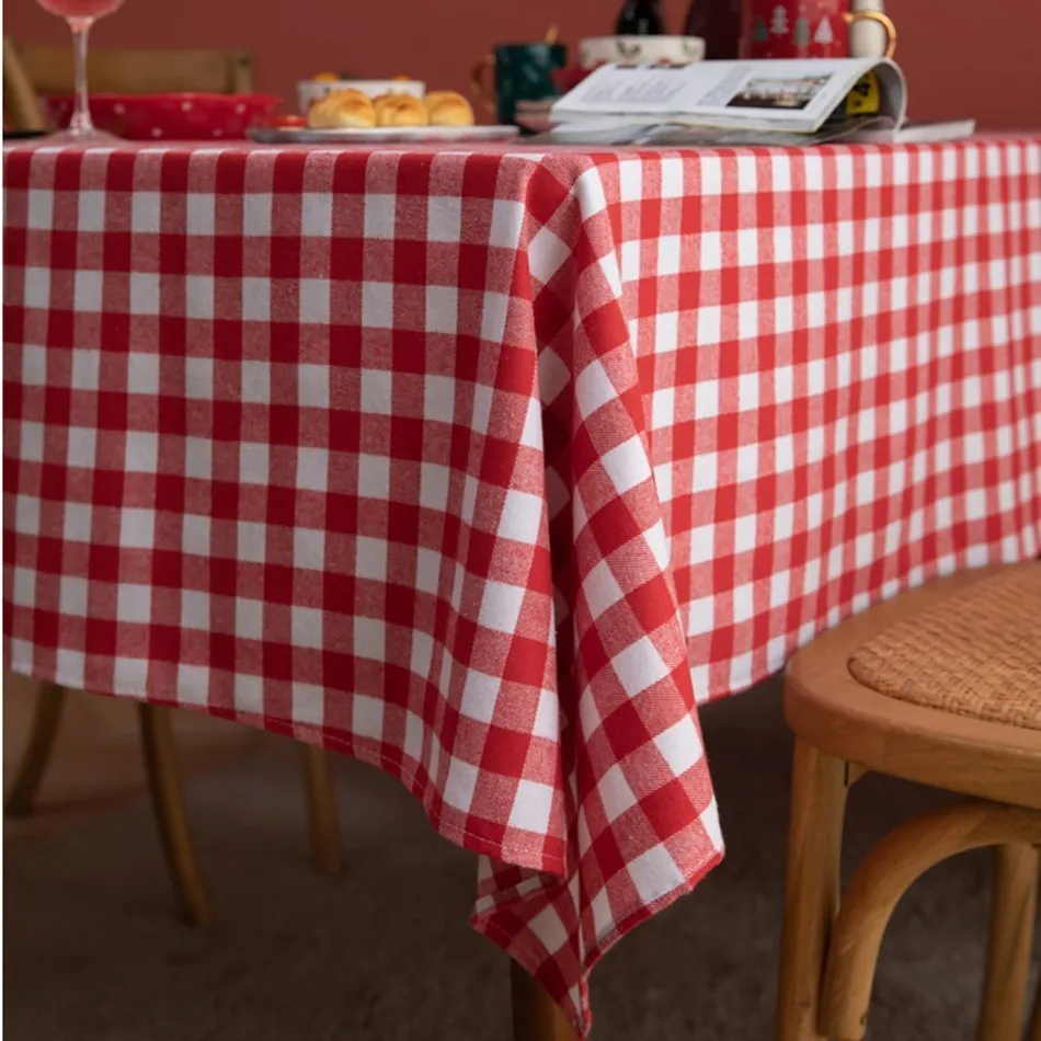

Cotton Linen Tablecloth rectangle Stain Resistant Dining Table Cloth Table Cover for Living Room Party Christmas Decoration