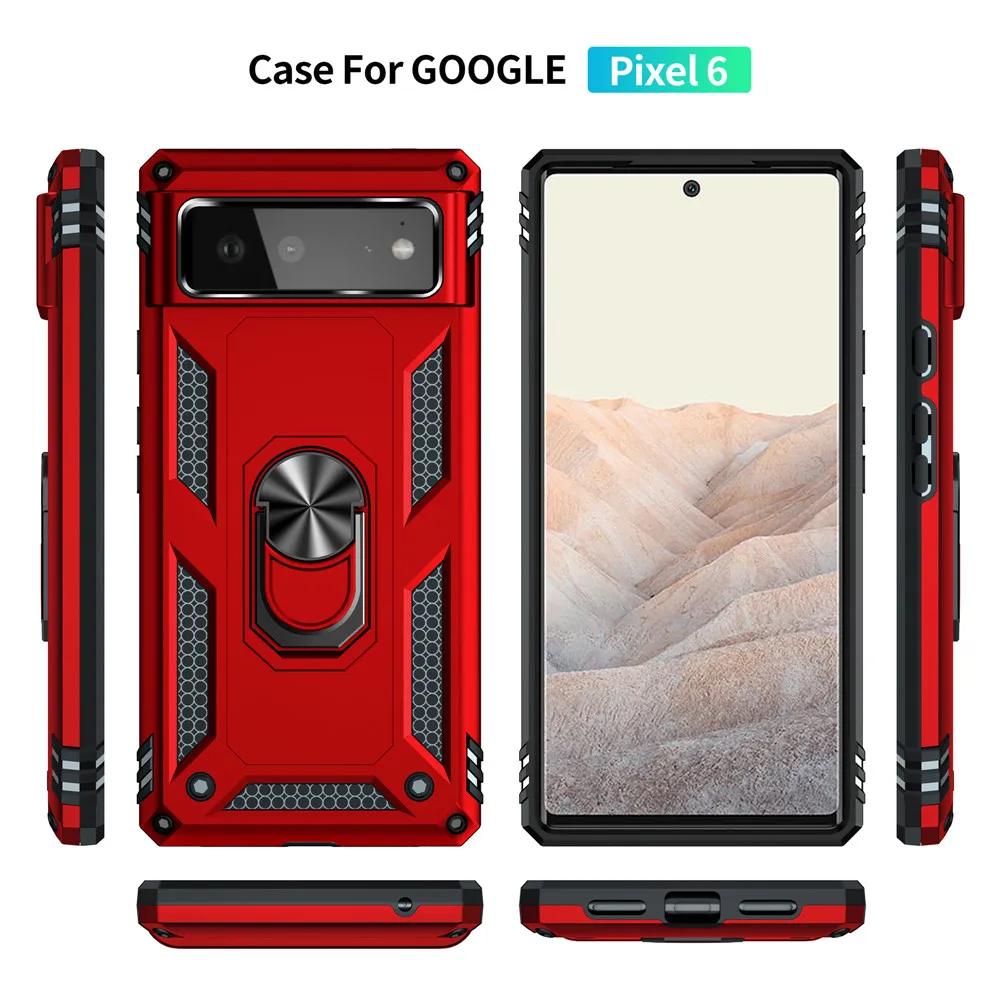 

Case for Pixel 7 Pro 6 Armor Shockproof Magnet Car Holder Ring Case For Google Pixel7 Pixel6 Pro 5A XL 5 4A 5G 4 3A 3 XL Cover