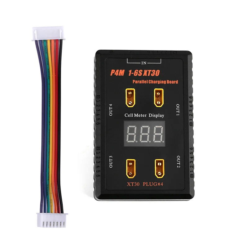 New P4 1-6S XT30 / P4M 1-6S XT60 Plug Charging Board Support 40A Input 4 Channels Output Parallel Charging Board for Rc Battery