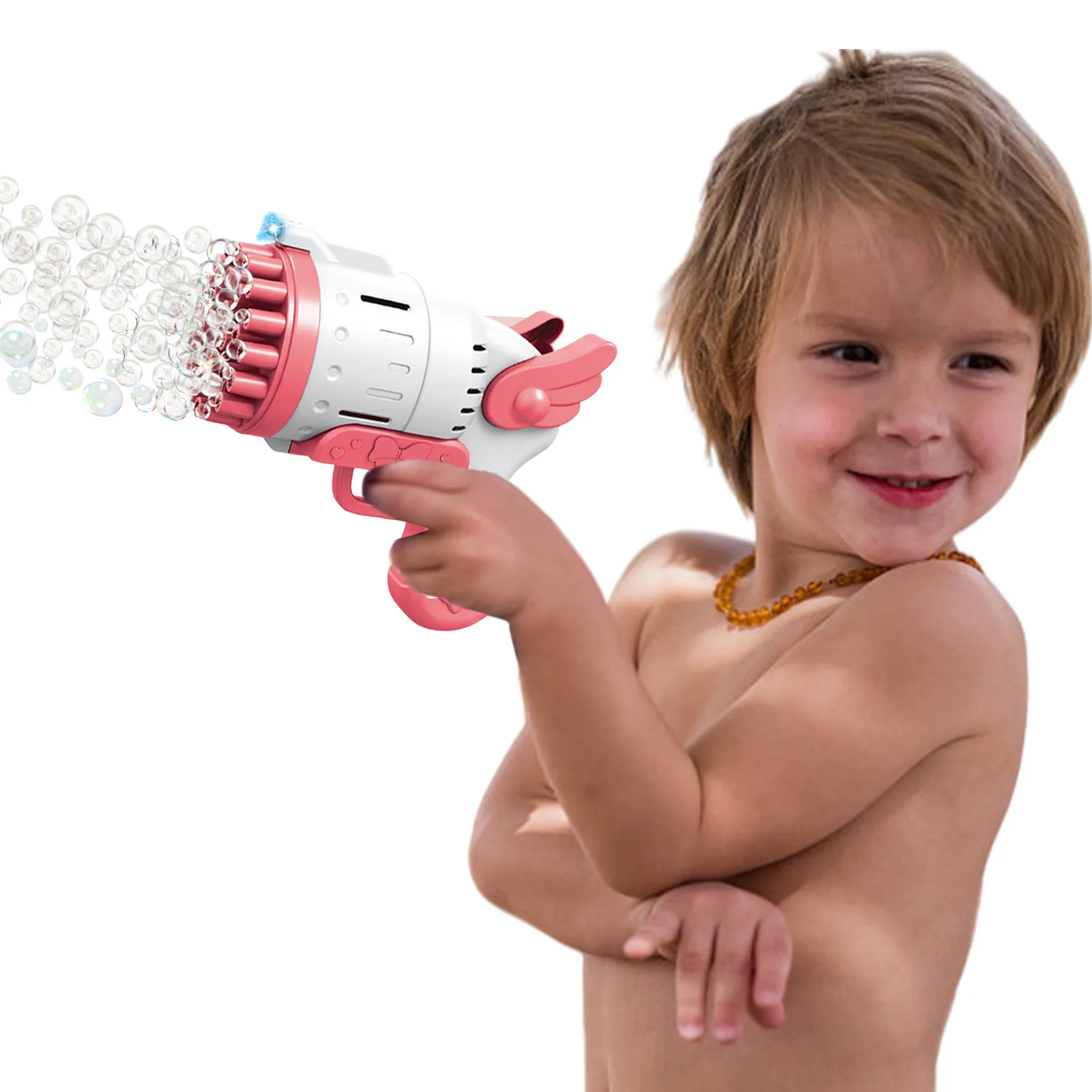 

28 Hole Angel Wings Bubble Machine Bubble Machine Toys For Toddlers Rocket Boom Bubble Maker Toys For Summer Outdoor Event Party