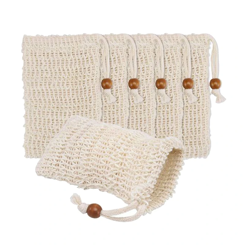 

15 упаковок, отшелушивающие пакеты для мыла, сетчатый мешок для мыла из сизаля, мешок для мыла на шнурке для использования в ванной и душе