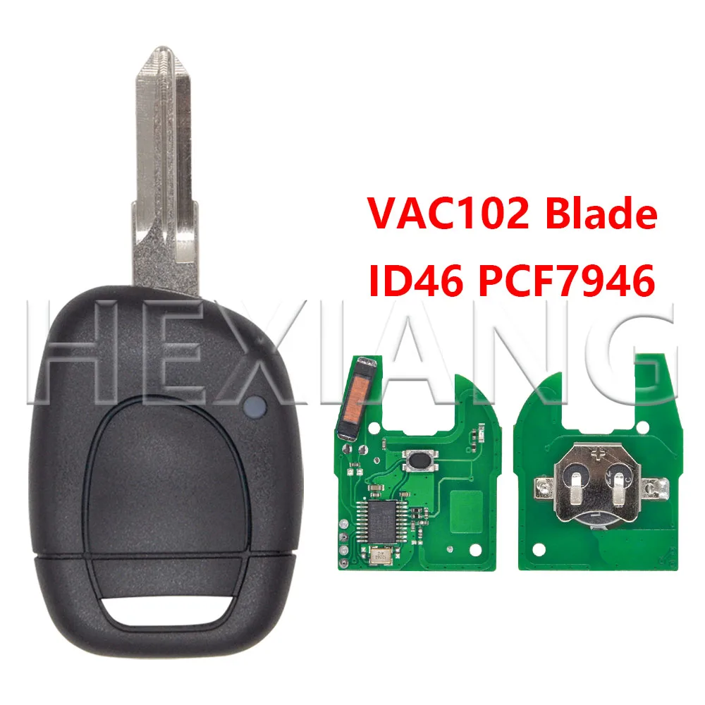 

HE 1 кнопка 433 МГц NE73/VAC102 Blde ID46 PCF7946 автомобильный дистанционный ключ для Renault Master Kangoo Clio Twingo