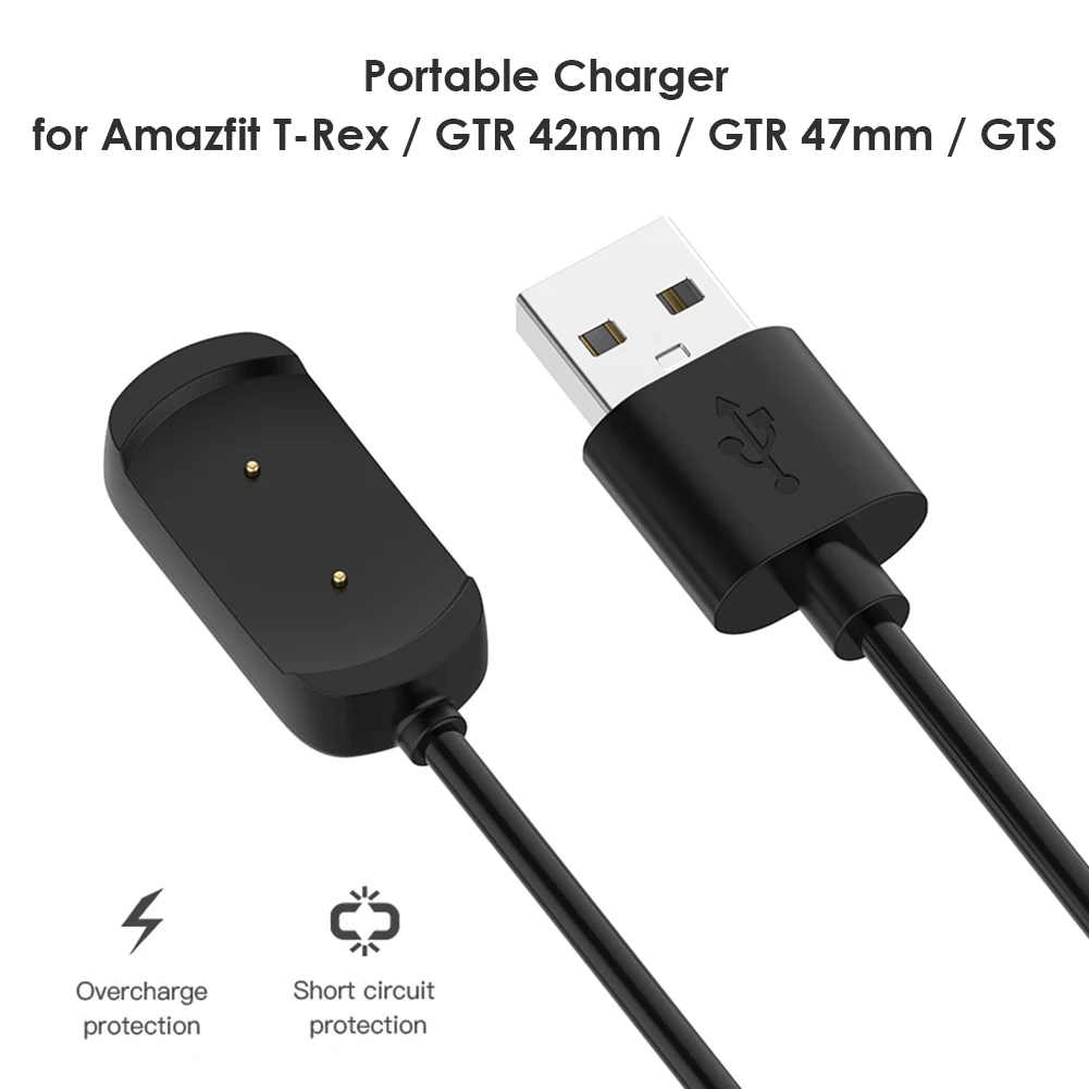 

USB Charging Cable For Amazfit T-Rex A1918 GTR 42mm 47mm GTS Smart Watch Charger Wire Cradle Dock Accessories