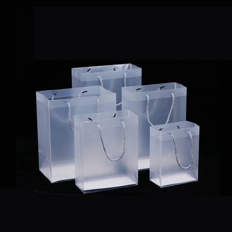 

Frosted Translucent Gift Packaging Bag Market Shopping Thickening Plastic Storage Bags Wedding Festival Flower Portable Packing