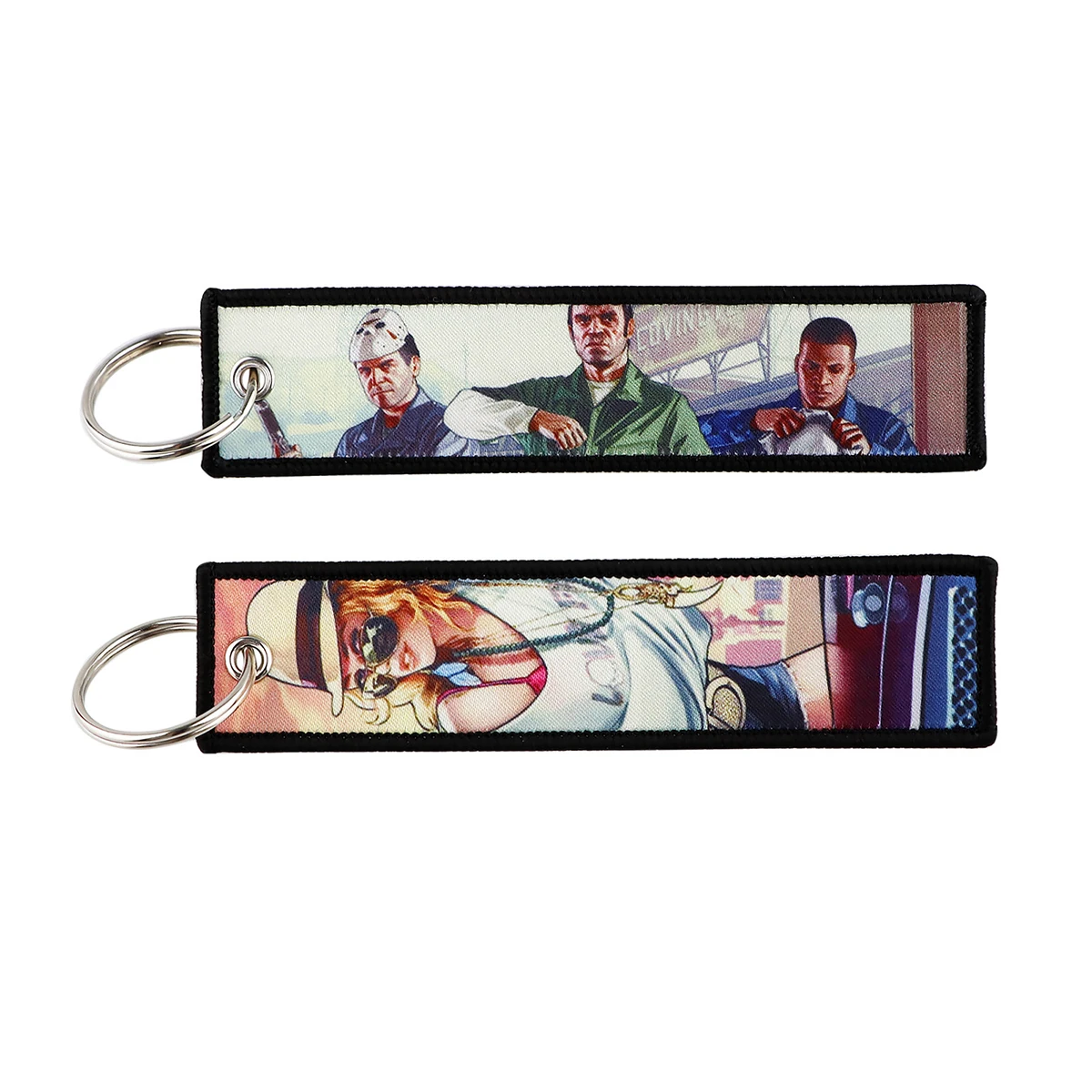 

Embroidered Nostalgic Game Key Tag Keychain for Car Motorcycles Keys Holder Keyring Women Men Fashion Jewelry Accessories Gifts