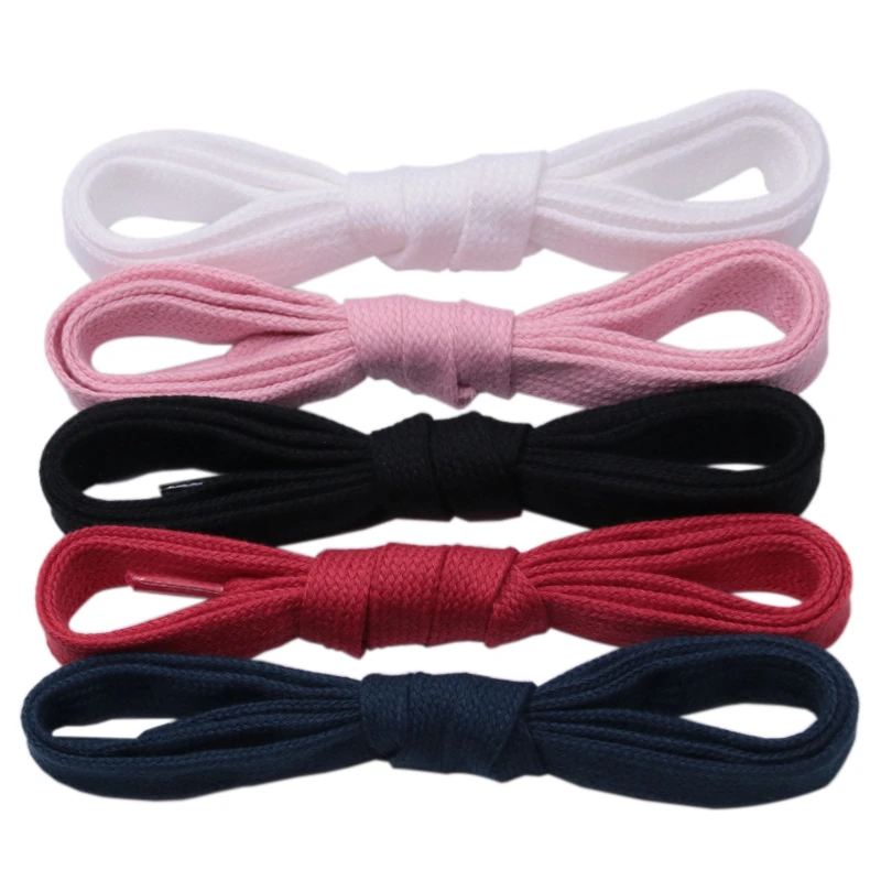 Cool Fashion Shoelaces 100Pairs Shoe Accessories Bulk Order 12.7MM Thickness Canvas Lacets Boot Cordones Easy Tie Wide Strings
