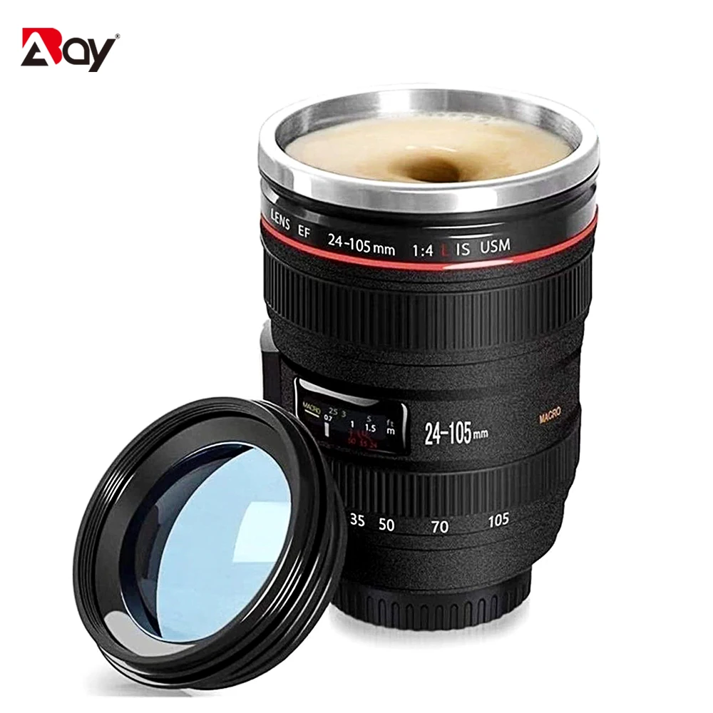 

Cup Thermal Hot Thermos Water Bottle Camera Lens with Cover Coffee Mug Stainless Steel Vacuum Flasks Tumbler Isotherm Drinkware