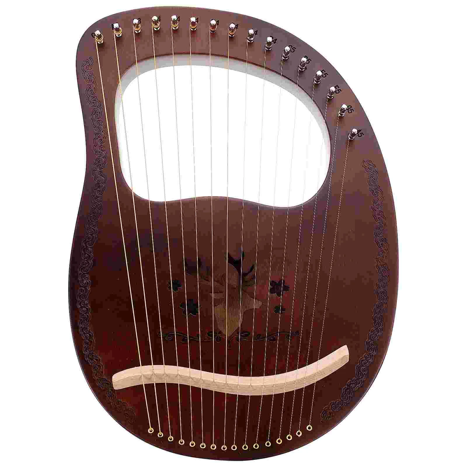 

16 тонов Lyre 16 тонов деревянная Арпа музыкальный инструмент ручной Твердый Деревянный инструмент в старинном стиле