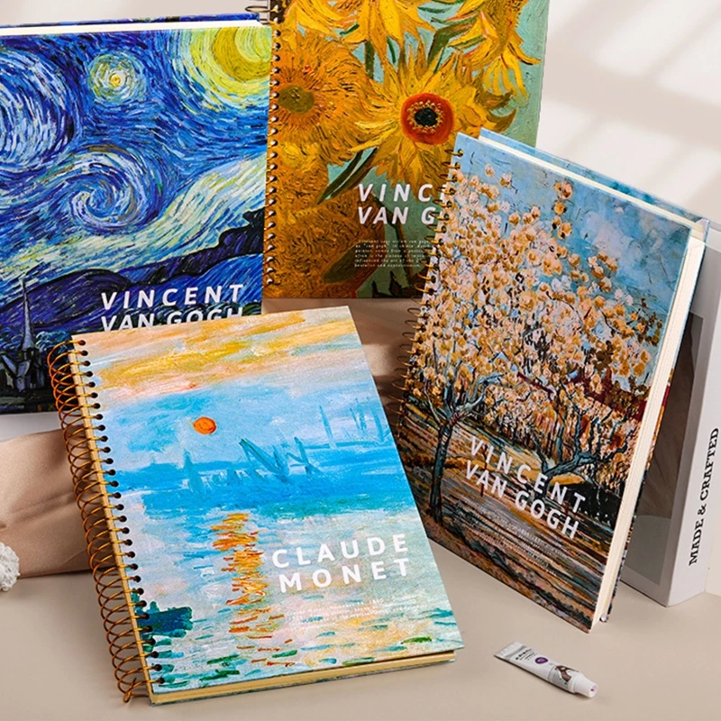 

Портативный блокнот, спиральный блокнот, свободный блокнот, винтажный блокнот для записей, дневник с широкой подкладкой, подарок для ребенк...