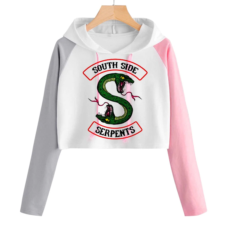 

Забавные винтажные толстовки Riverdale South Side Serpents, женские милые корейские толстовки Ullzang с капюшоном 90-х годов