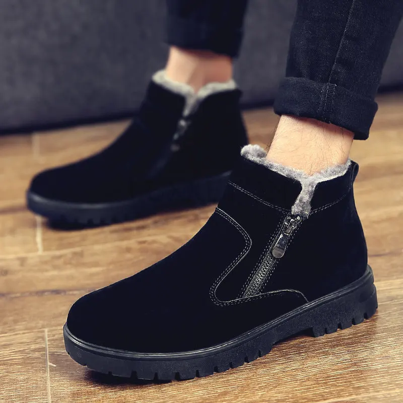 

Мужские Зимние ботильоны Zapatillas Hombre, легкие зимние ботинки, мужские короткие ботинки, однотонная обувь для мужчин, водонепроницаемая обувь н...