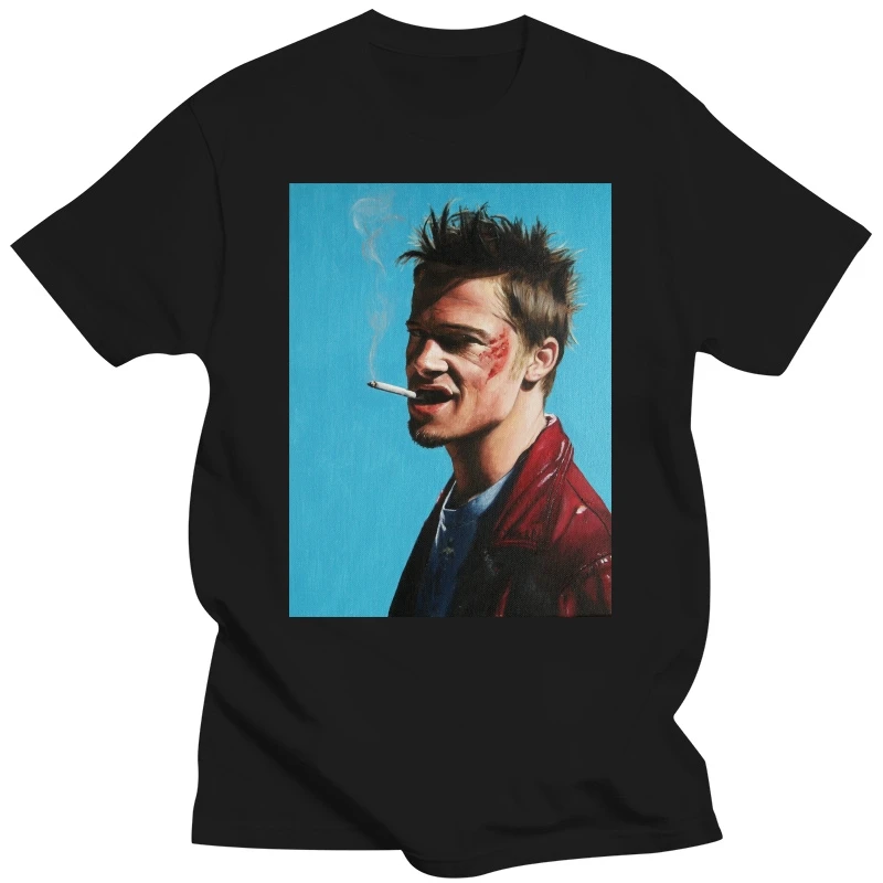 Uptown Classics Fight Club Brad Pitt Cult Film Белая футболка с круглым вырезом Топы Летняя крутая