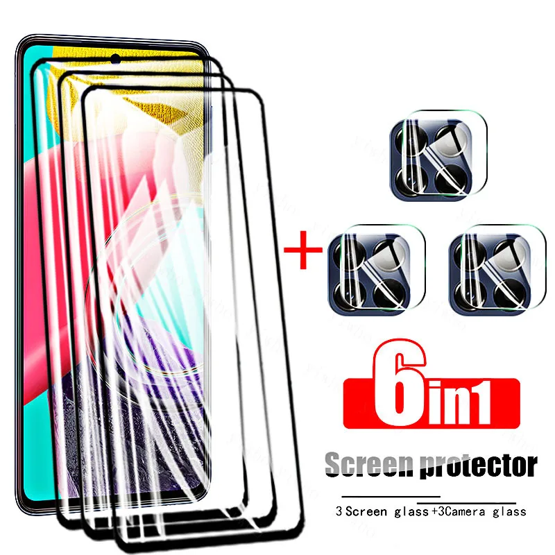 

For Samsung Galaxy M53 Tempered Glass for Samsung Galaxy M52 M32 M22 A52s A52 A72 A12 HD Screen Protector Phone Film Camera Lens