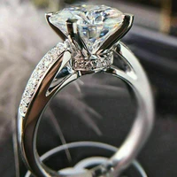 huitan 2022 hot wedding ring for women inlaid aaa cubic zirconia unique proposal engagement fashion jewelry wholesale lot bulk