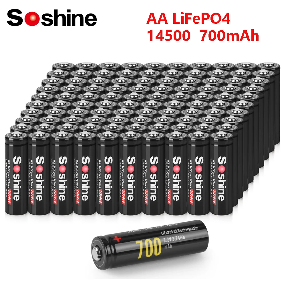 Аккумуляторная батарея Soshine 100 шт. 700 мАч 14500 LiFePO4