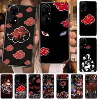 naruto akatsuki 2022 phone case for huawei p50 p40 p30 p20 10 9 8 lite e pro plus black etui coque painting hoesjes comic fas