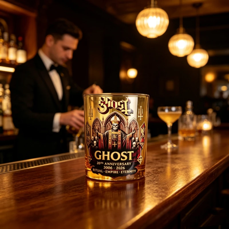 Фото Стеклянная кружка в готическом стиле Dark Ritual Ghost для бара, коллекционная чашка для фанатов хэви-метала №1