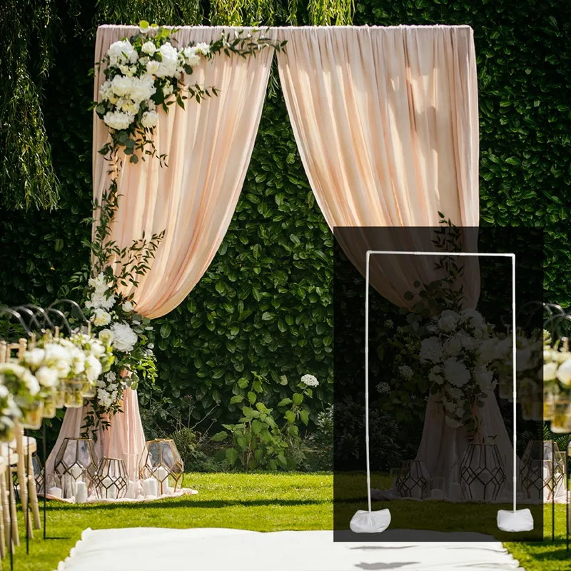 Square Wedding Arch Background Prop Single Arch Recyclable PVC Ring Outdoor Lawn Weding Flower Door Rack Wedding Birthday Decor
