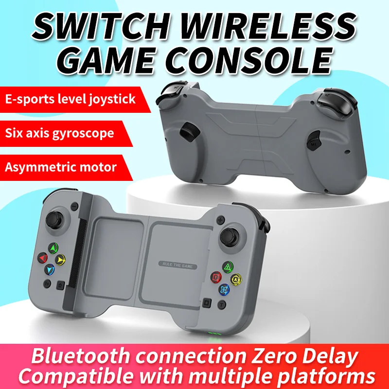 

Bluetooth-compatible 5.0 Game Controller Joystick Dual Vibration Motor Mobile Game Controller Programming Button for Switch Lite