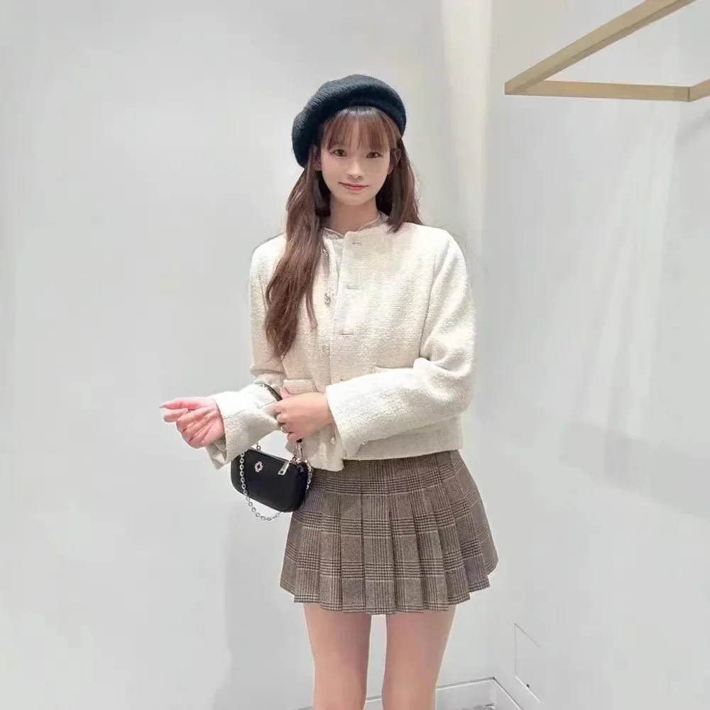 M французская ниша 2024 осенне-зимняя новая свободная короткая твидовая куртка