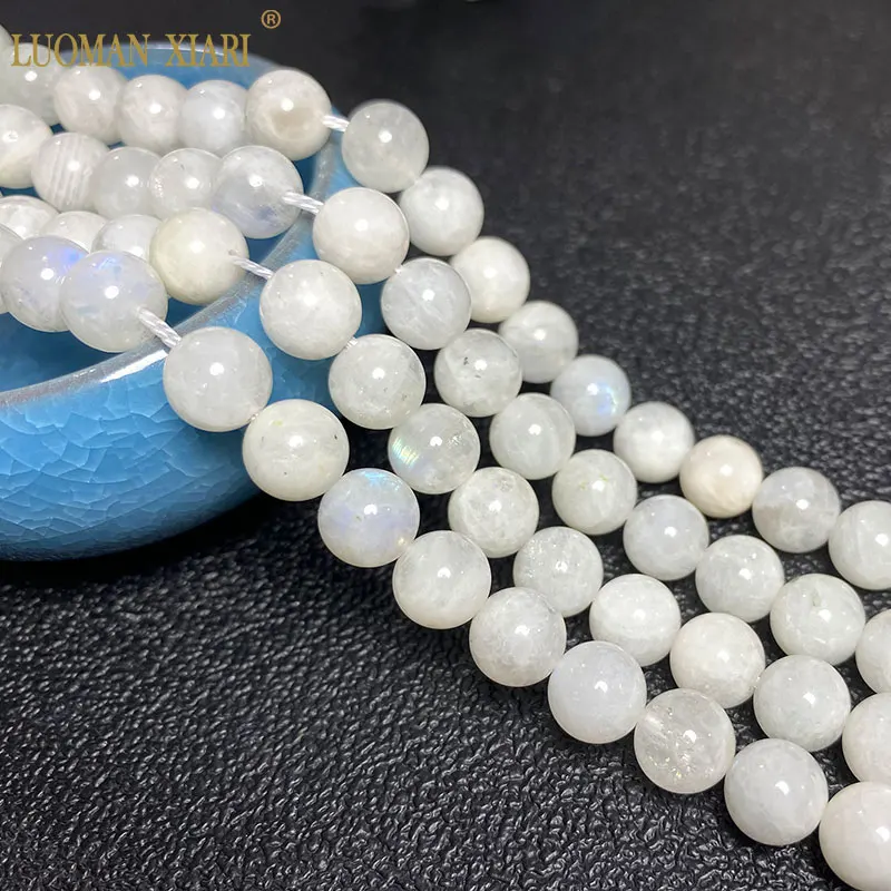 

Круглые бусины AAA из натурального голубого лунного камня Шри-Ланки, ожерелье из драгоценного камня стандарта 6/8/10 мм, 1 нить 15 дюймов