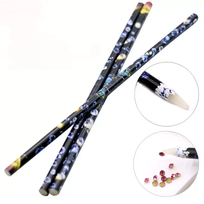 

1Pc Wax Dotting Pen Nail Art Rhinestones Gems Picking Crystal Tools Pencil Pen Easily Pick Up Pen