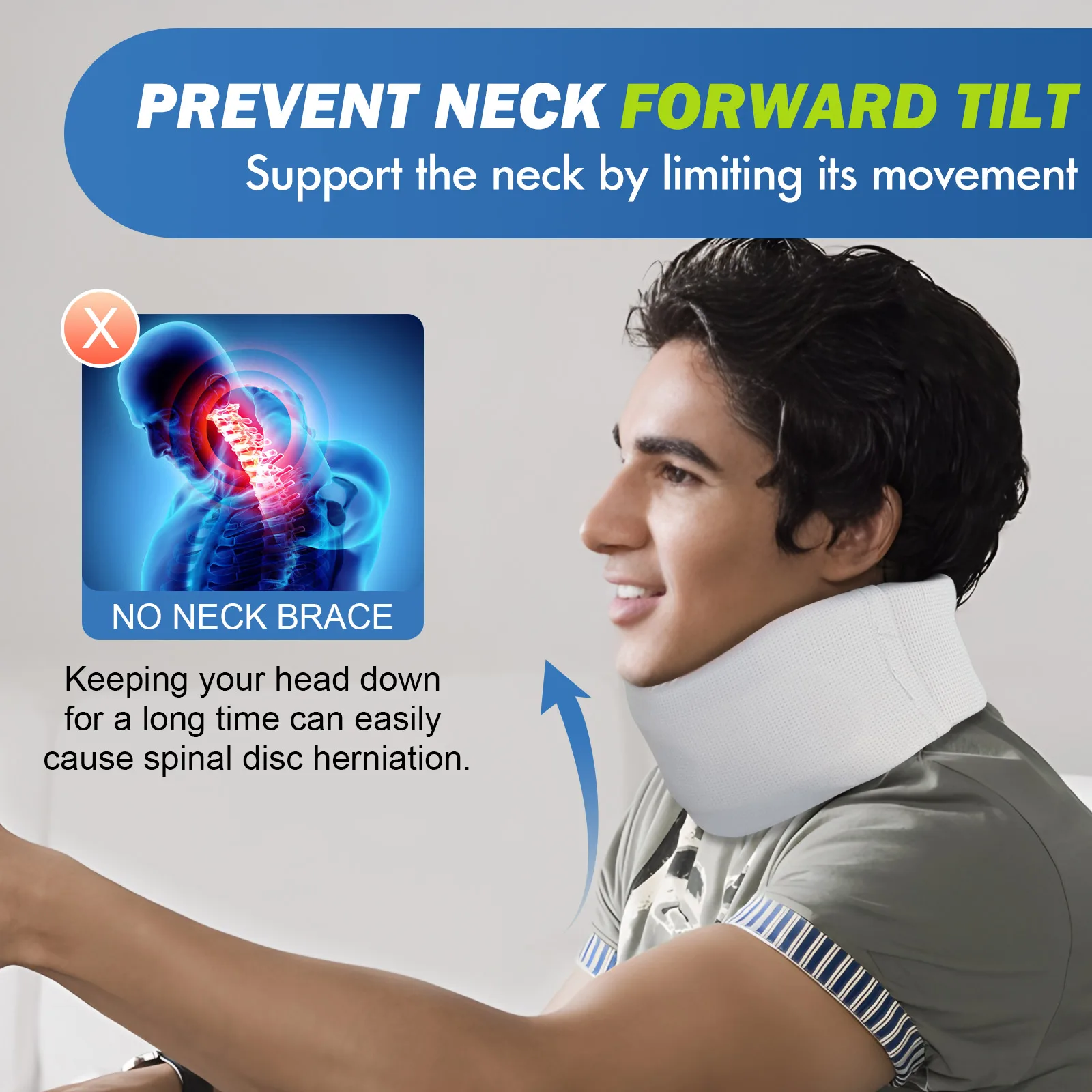 Регулируемый бандаж на шею шейный воротник с губкой защита шеи от боли и