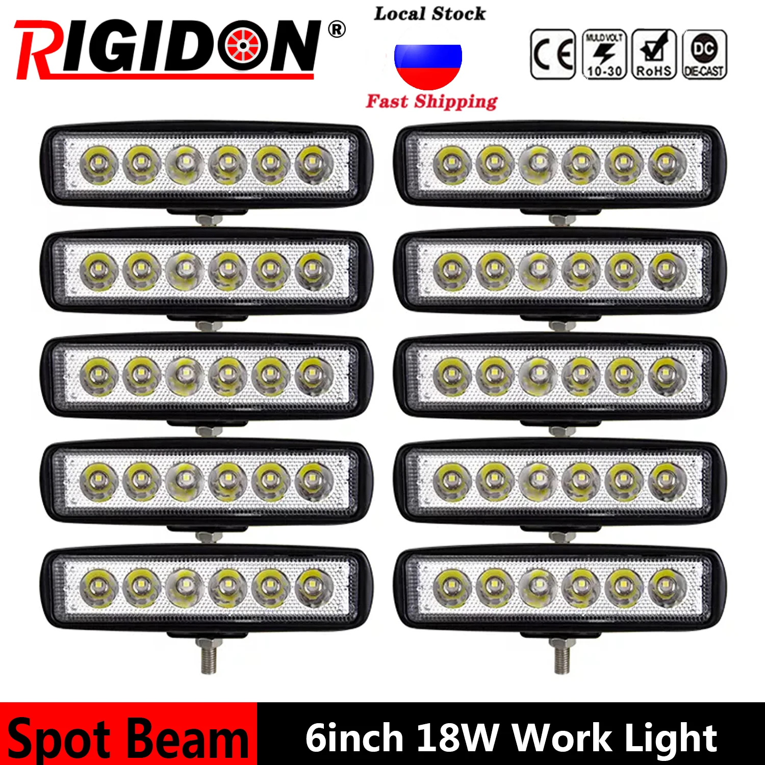 

RIGIDON Car Driving Fog Lights 2/4/6/8/10PCS 6inch 18W Slim Mini LED Light Bar Spot Beam for Jeep Boat Truck Car SUV ATV UTE 4WD