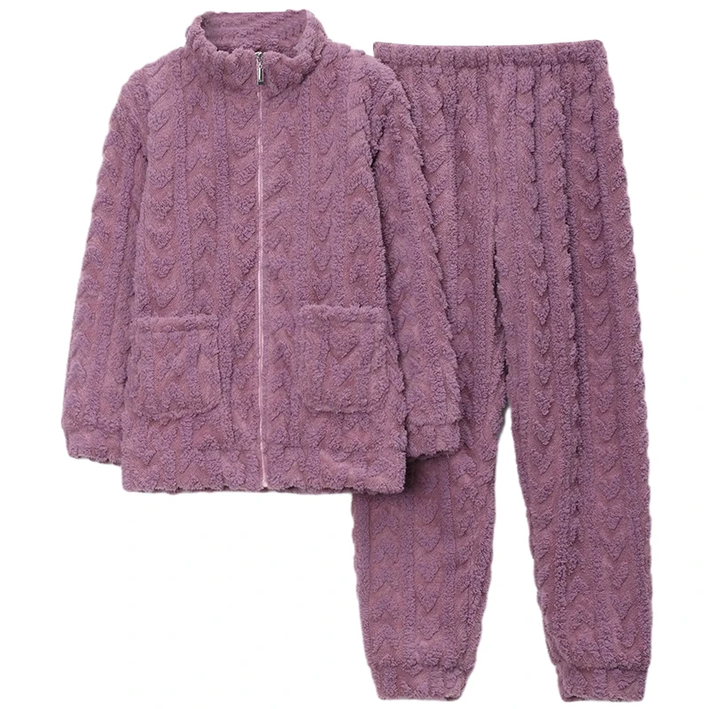 Женские пижамы с тремя пушками фланелевые осенне-зимние на флисовой подкладке